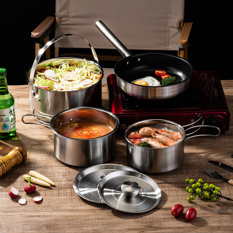 Camping Cooking Box Set - Portable Camping Picnic Cookware Set 4-Piece