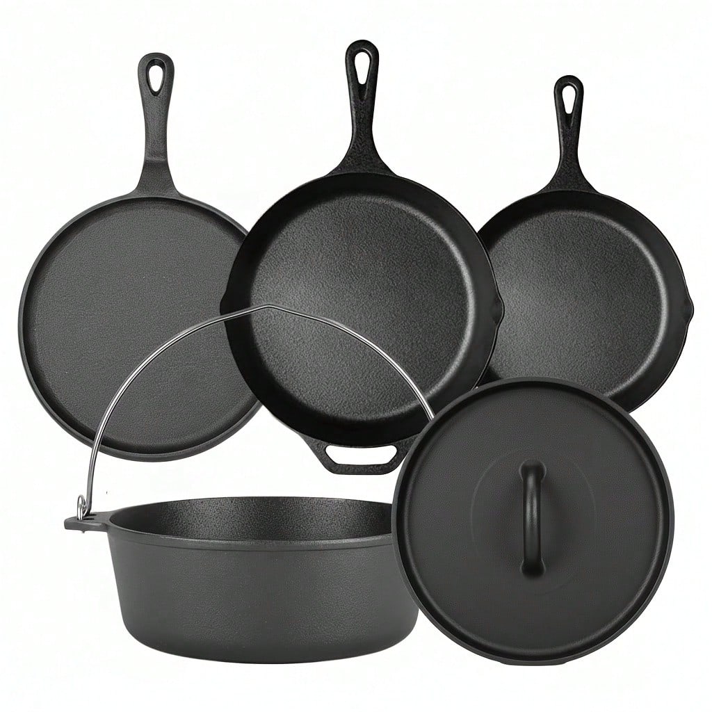 Camping Cooking Essentials - PACILACK Cast Iron Pots And Pans