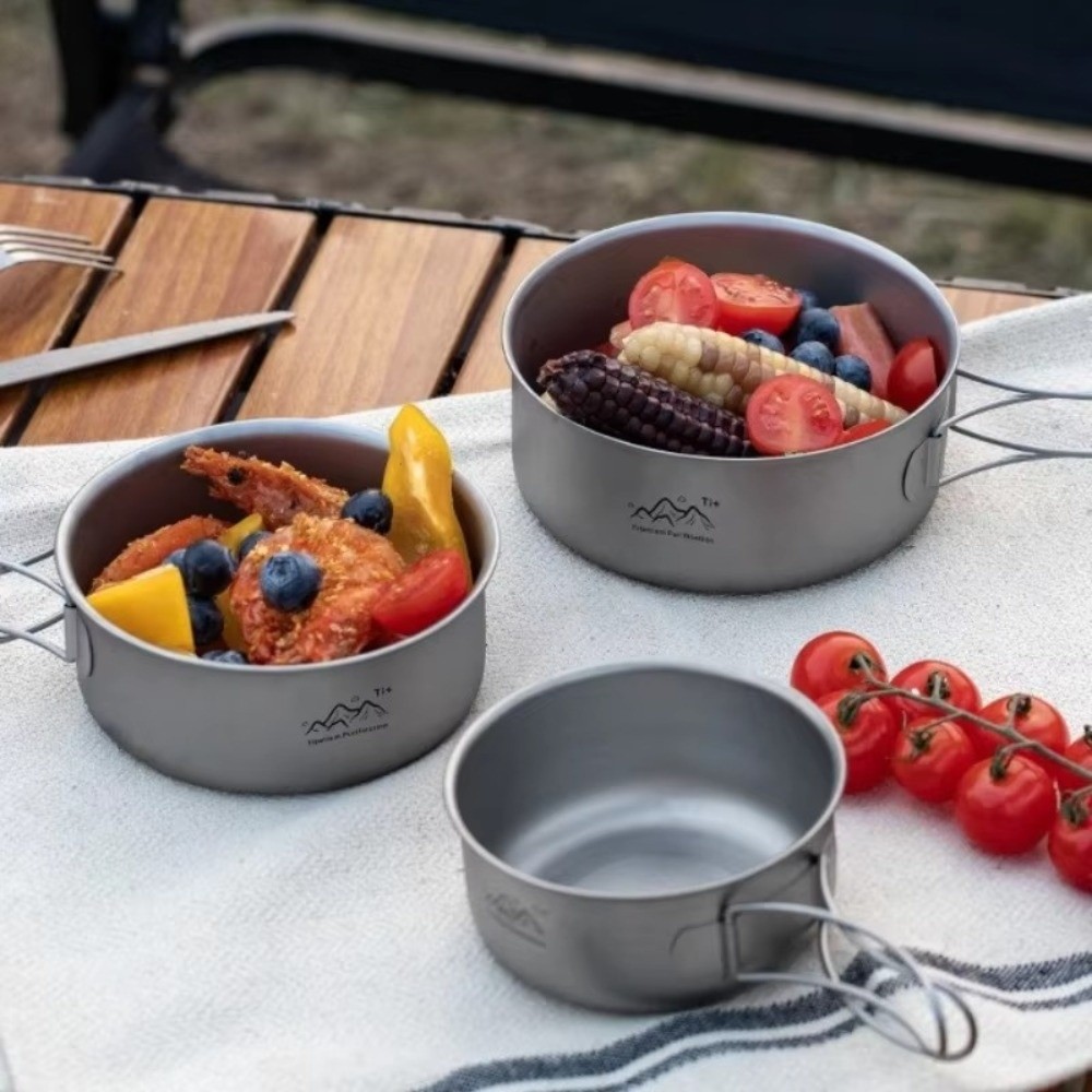 Camping Cooking Noodles - Portable Ultralight Camping Pot Titanium Foldable