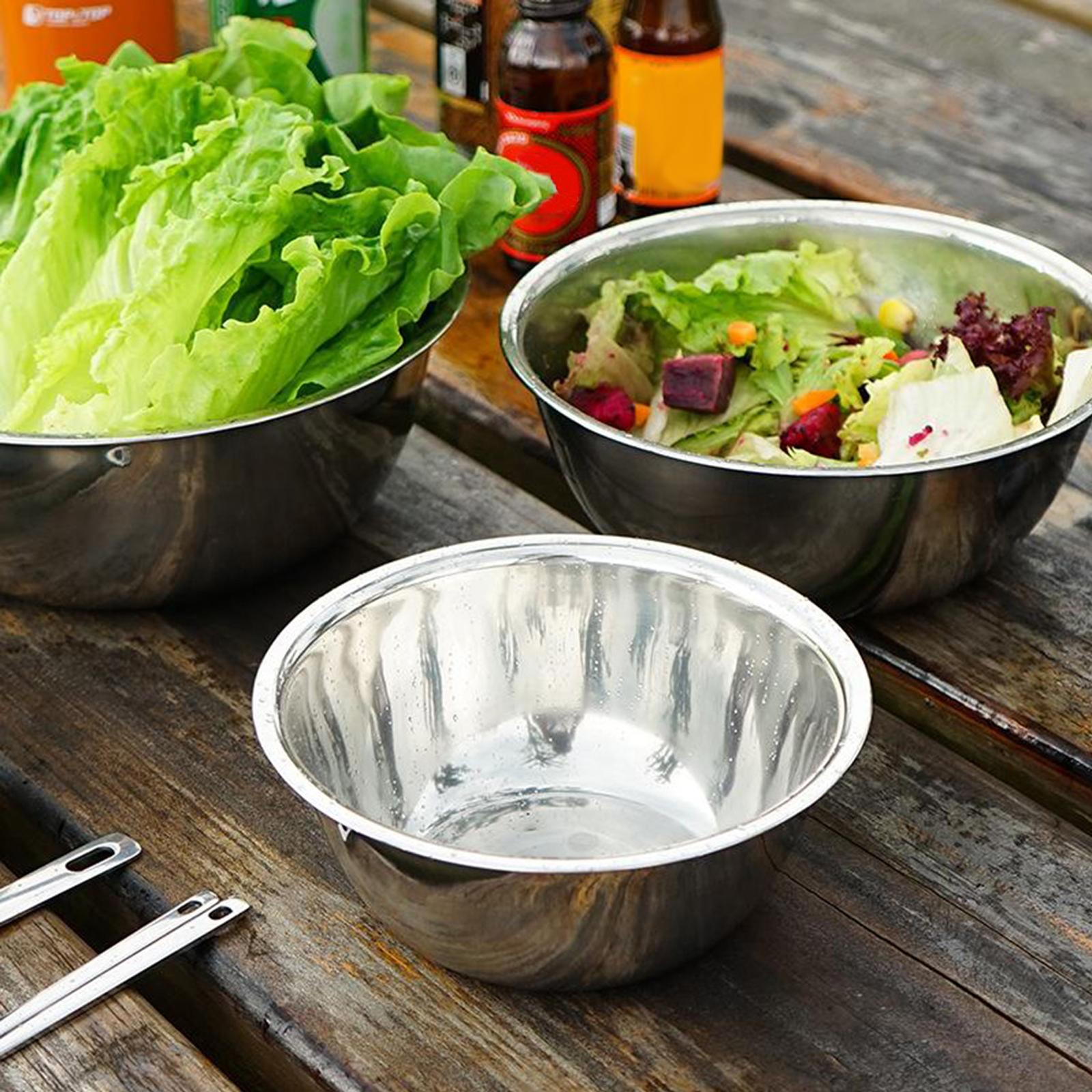 Camping Cooking Kids - 3Pcs Stainless Steel Mixing Bowls Camping