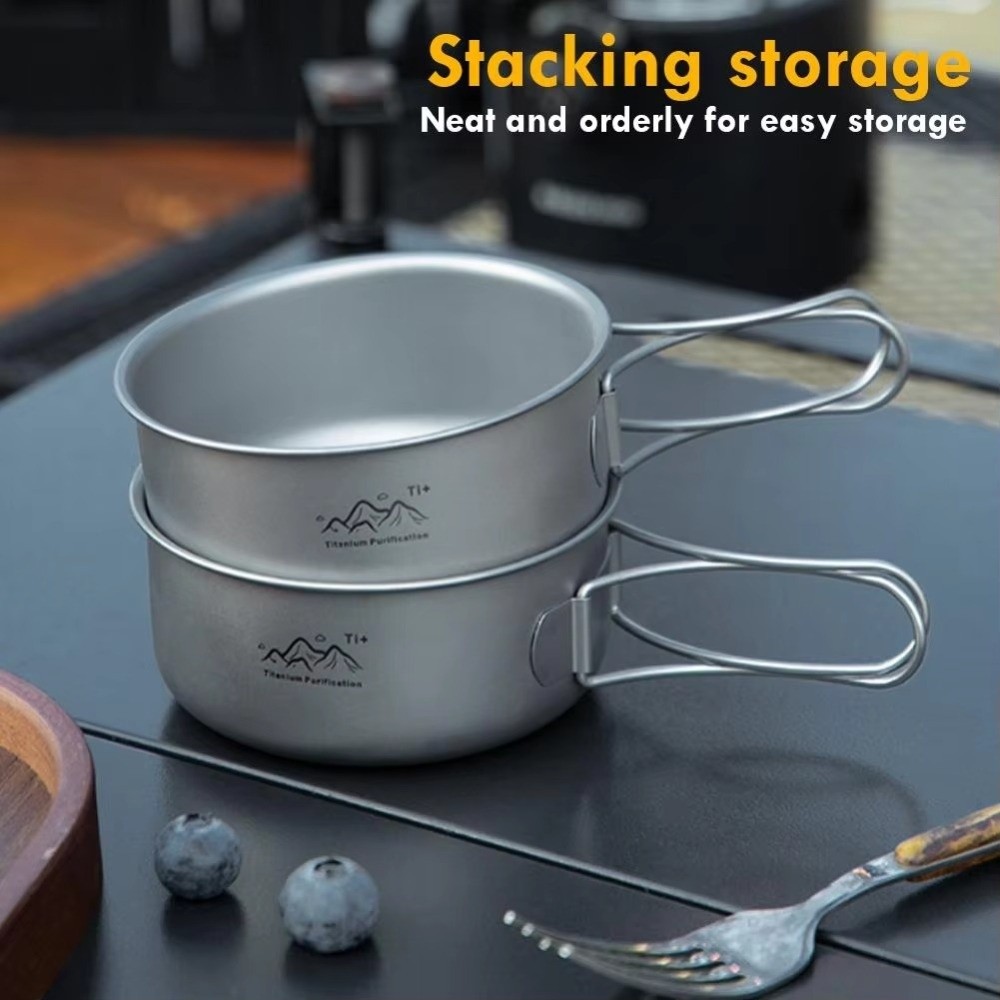 Camping Cooking Noodles - Portable Ultralight Camping Pot Titanium Foldable