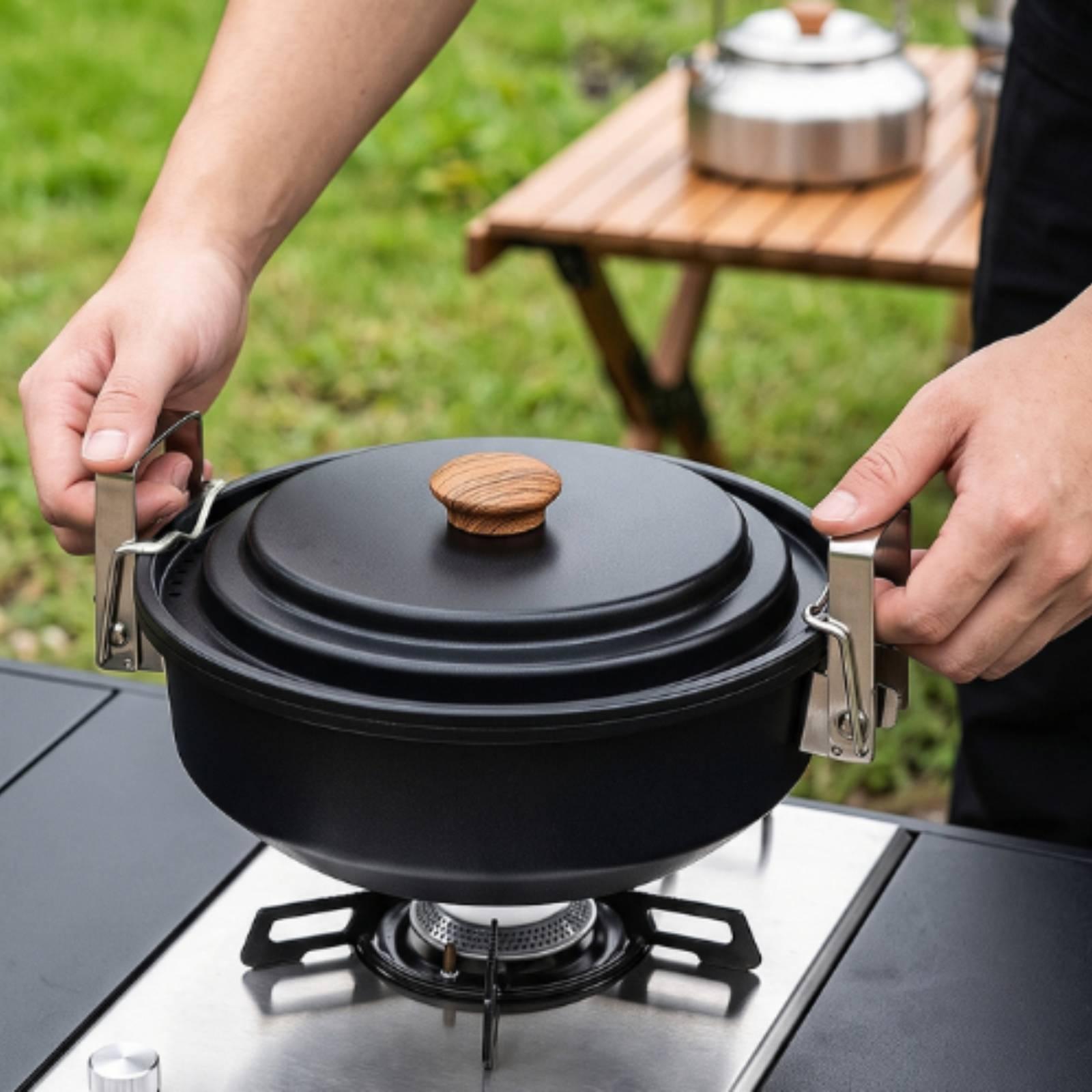 Nesting Camping Cooking Set - 6 Pieces Camping Cookware Set Compact