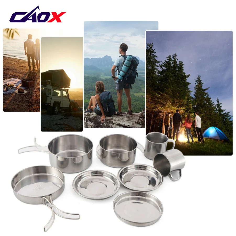 CAOX 8pcs/Set Camping Cookware - огляд і ціна Camping Cooking Essentials