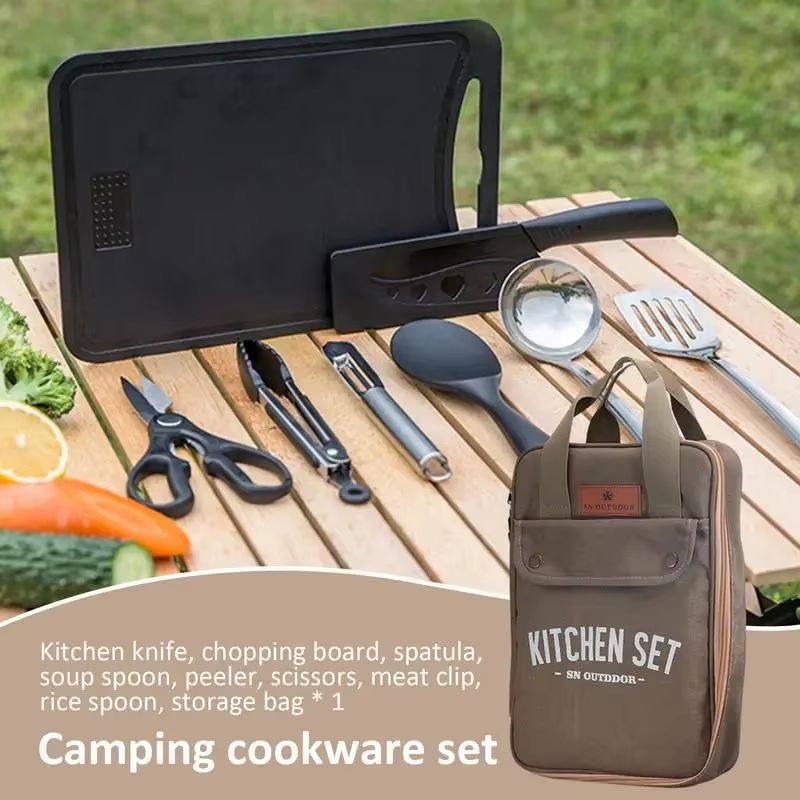8pcs Camping Kitchen Cookware  - огляд і ціна Camping Cooking Pots And Pans