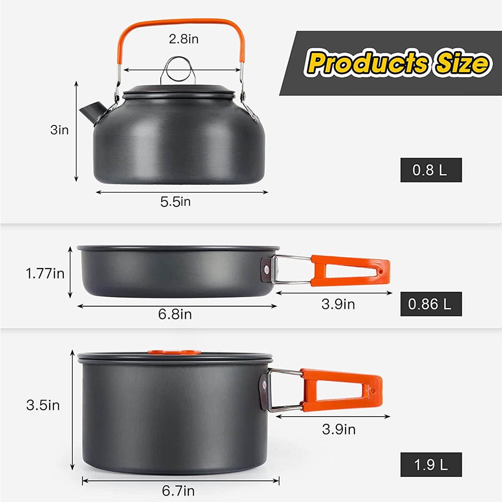 Outdoor Camping Cooking Set, N - огляд і ціна Nesting Camping Cooking Set