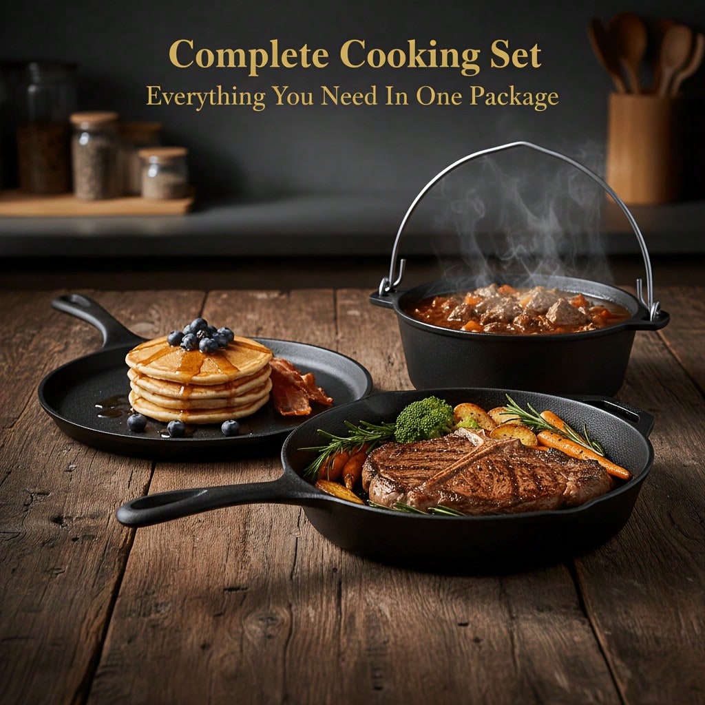 PACILACK Cast Iron Pots And Pa - огляд і ціна Camping Cooking Essentials