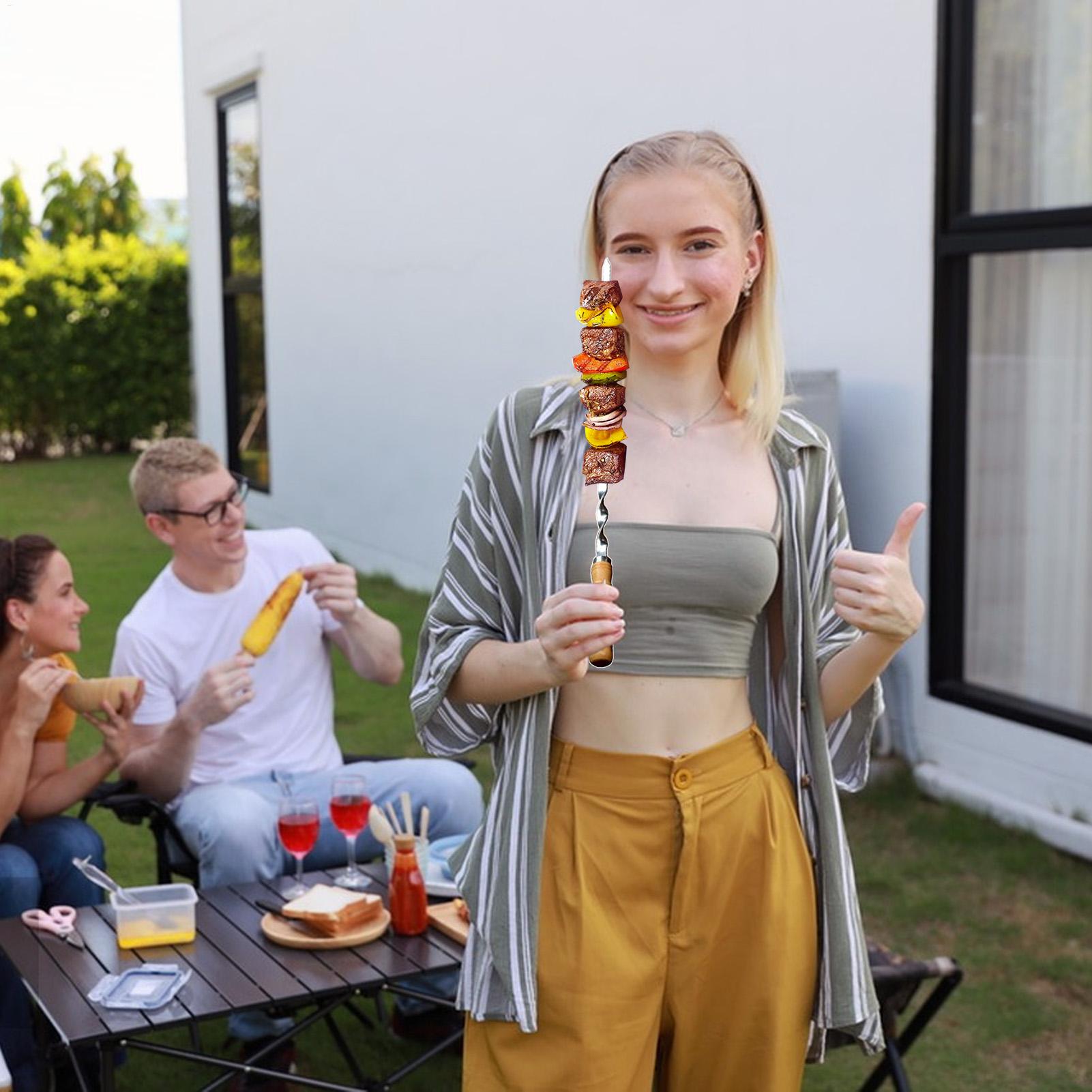 Metal Grilling Skewers Grillin - огляд і ціна Camping Cooking Vegetables