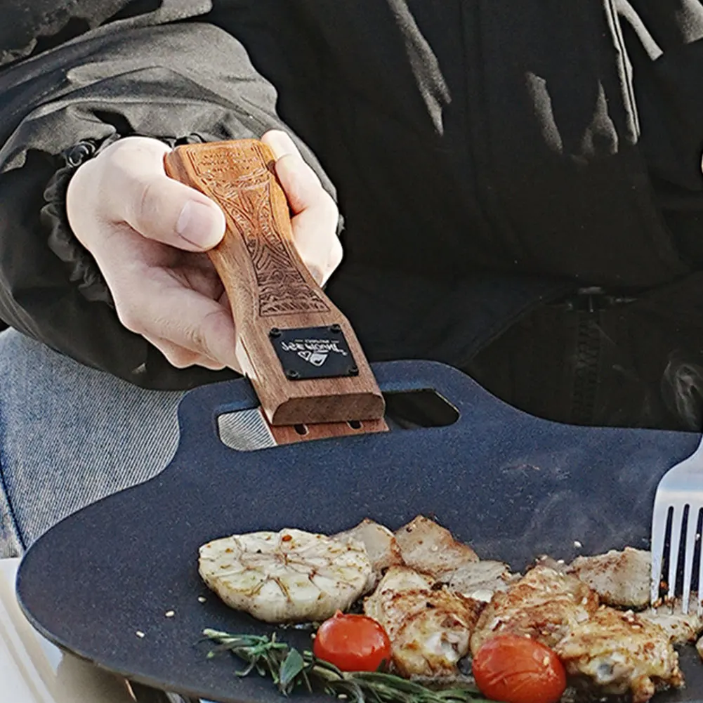 Outdoor Natural Wood Grill Pan - огляд і ціна Camping Cooking Gadgets