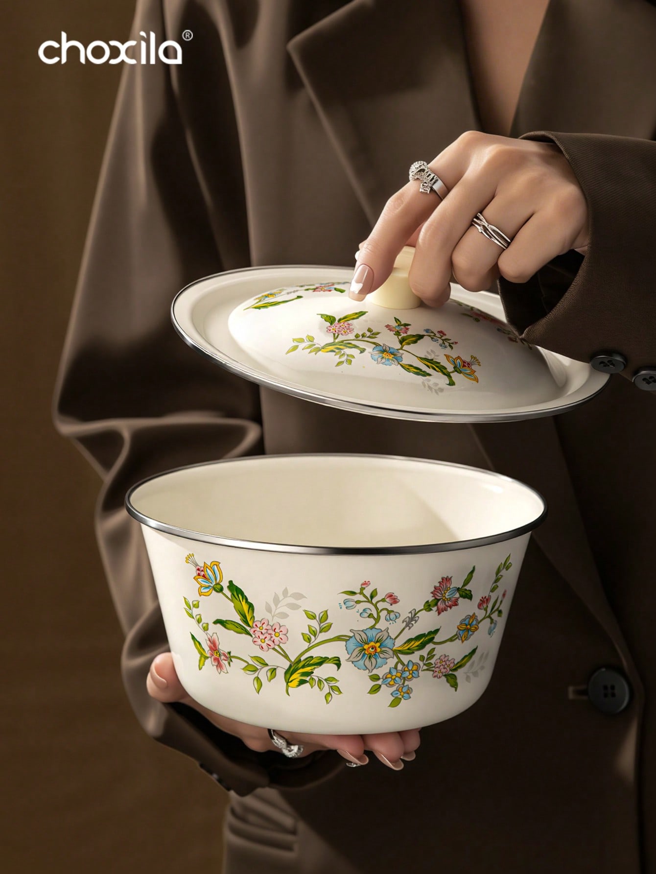 1pc Enamel-Patterned Rice Bowl - огляд і ціна Camping Cooking Essentials