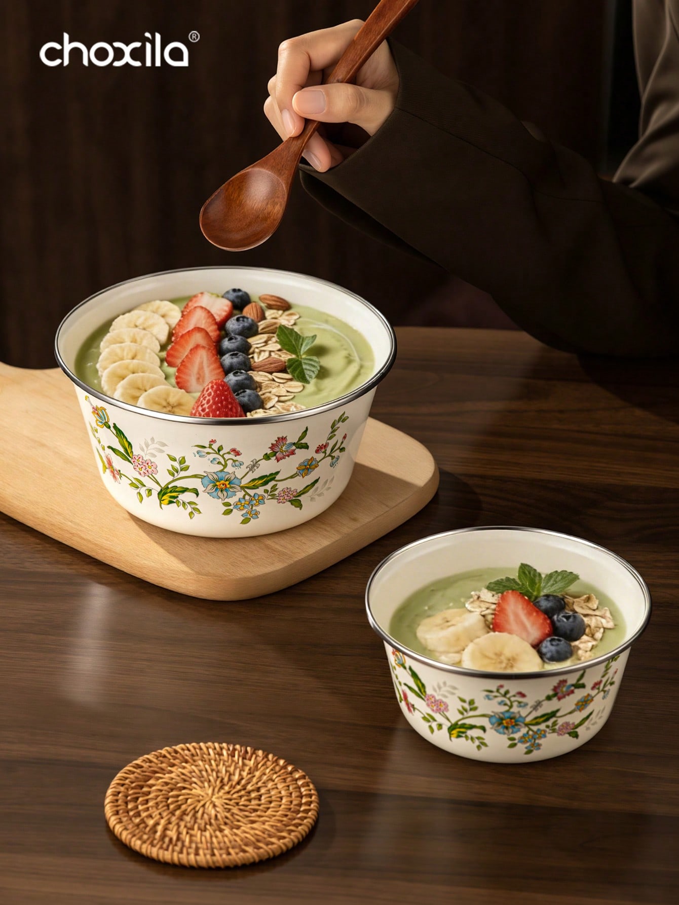 1pc Enamel-Patterned Rice Bowl - огляд і ціна Camping Cooking Essentials