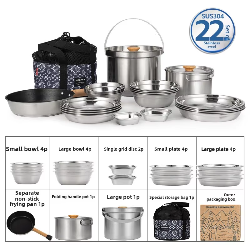 NOBANA Newest Outdoor Stainles - огляд і ціна Camping Cooking Kit