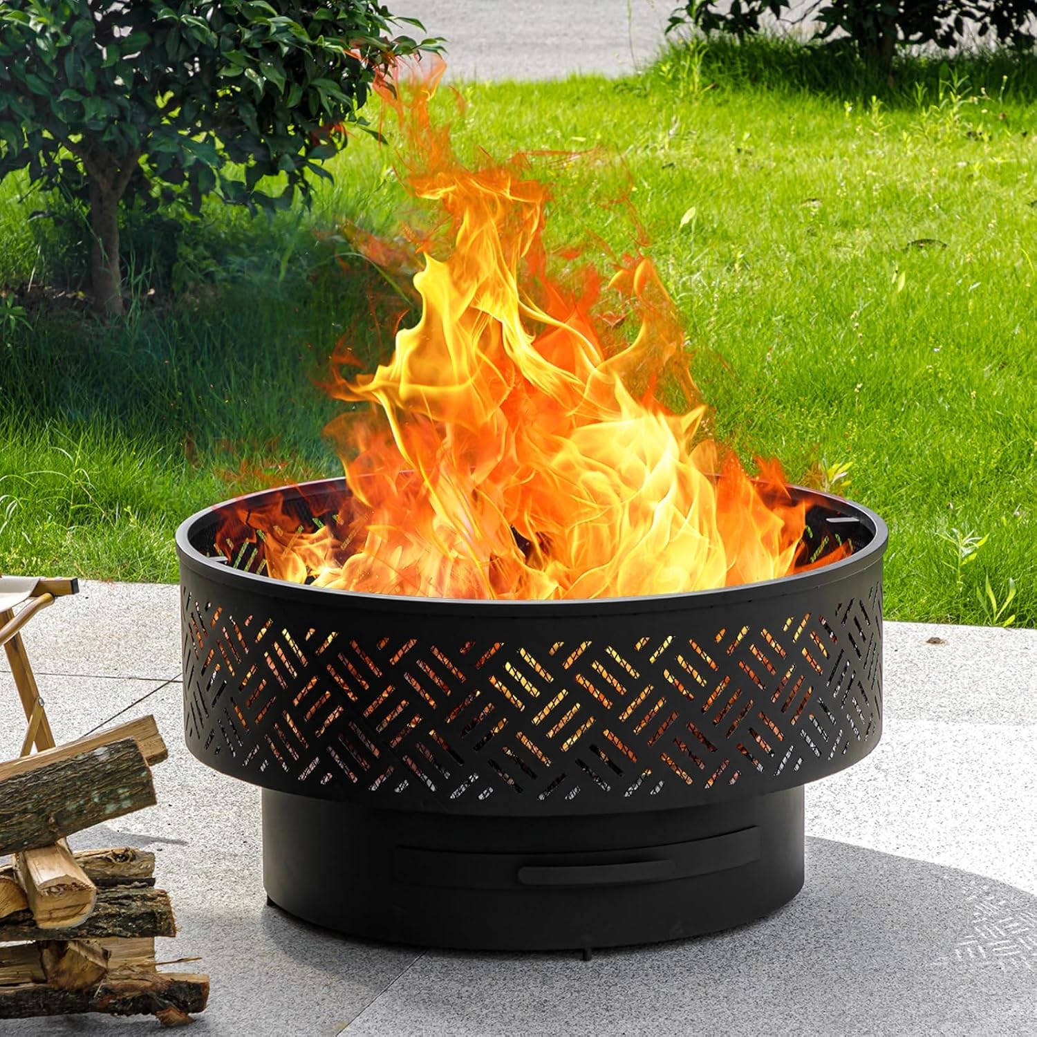 32 Inch Round Metal Wood Burni - огляд і ціна Camping Cooking Pack