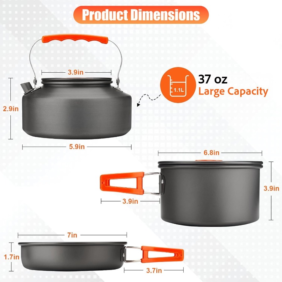 Camping Cookware Set: 35oz Non - огляд і ціна Nesting Camping Cooking Set