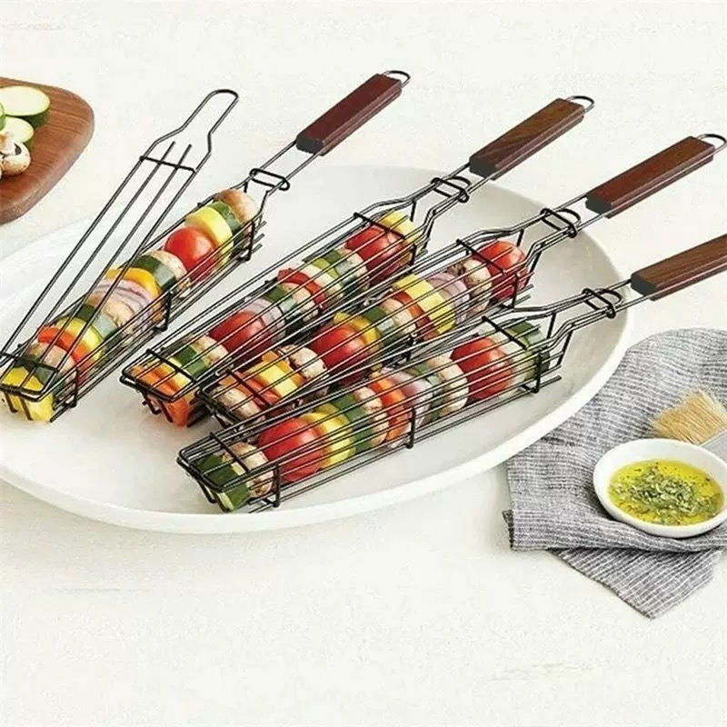 BBQ Grill Basket Portable Meat - огляд і ціна Camping Cooking Vegetables
