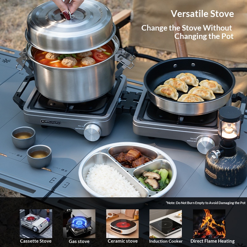 BUERK Outdoor Camping Steamer  - огляд і ціна Camping Cooking Pots And Pans